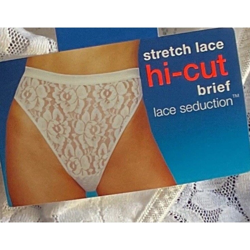 Vtg Maidenform Panties 90s Seduction Lace High Bikini Sz 5 Small NWT